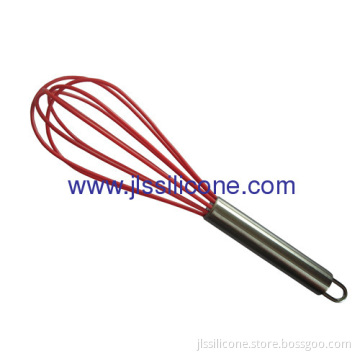 Qualified 10 Inch Silicone Egg Whisk With Stainless Steel Handle 
